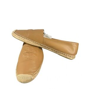 Tory Burch Leather Espadrilles in Tan